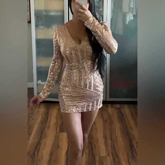 Sequin dress gold - Picture 1 of 3
